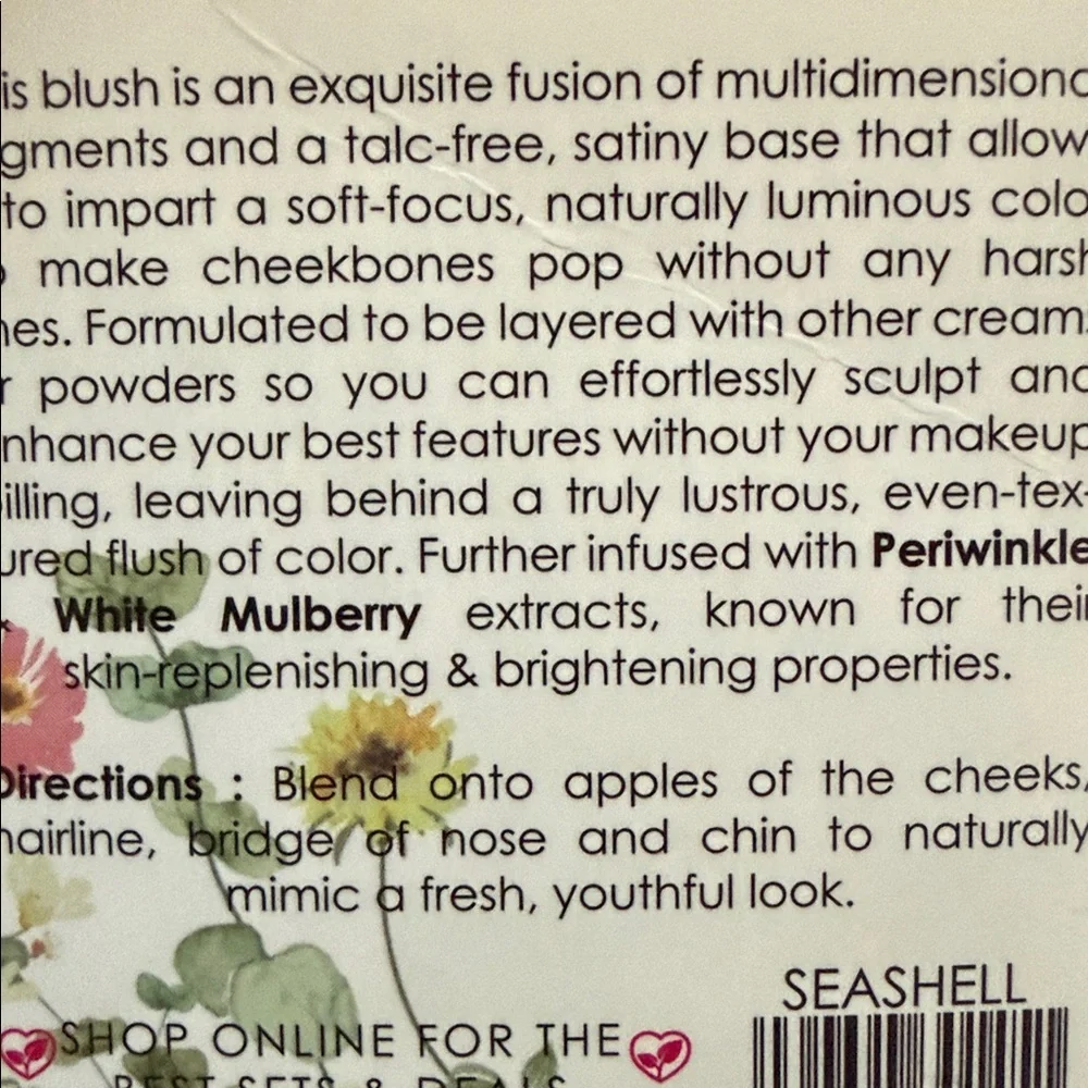 Seraphine Botanicals Periwinkle + Pop Soft Sculpting Vegan Blush Shade: SEASHELL